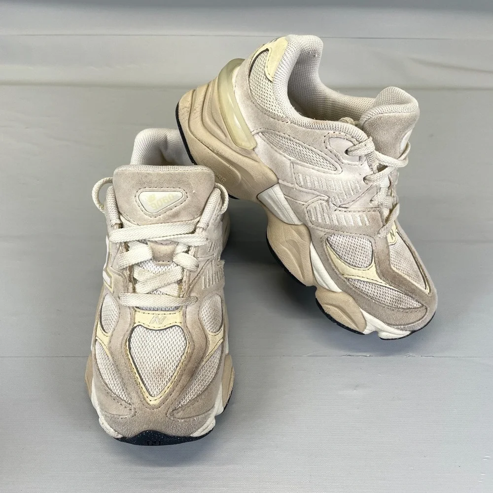New Balance 9060 Sneakers Small Kids Size 12 Beige Gray Suede Mesh Casual Shoes